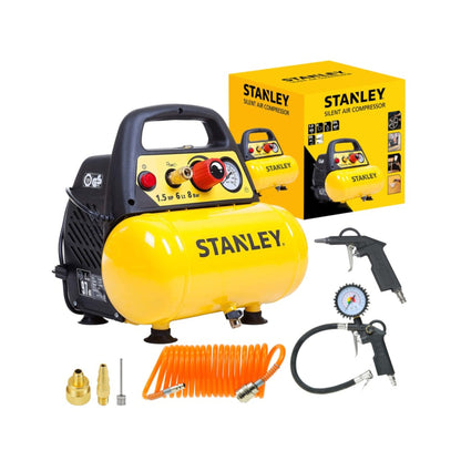 Zestaw Stanley Kompresor Bezolejowy 1,5Hp 6L 8Bar